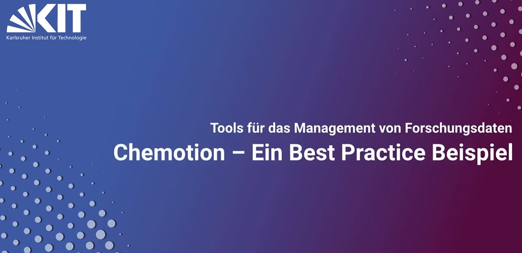 Screenshot: Film "Chemotion - Ein Best Practice Beispiel (KIT)"