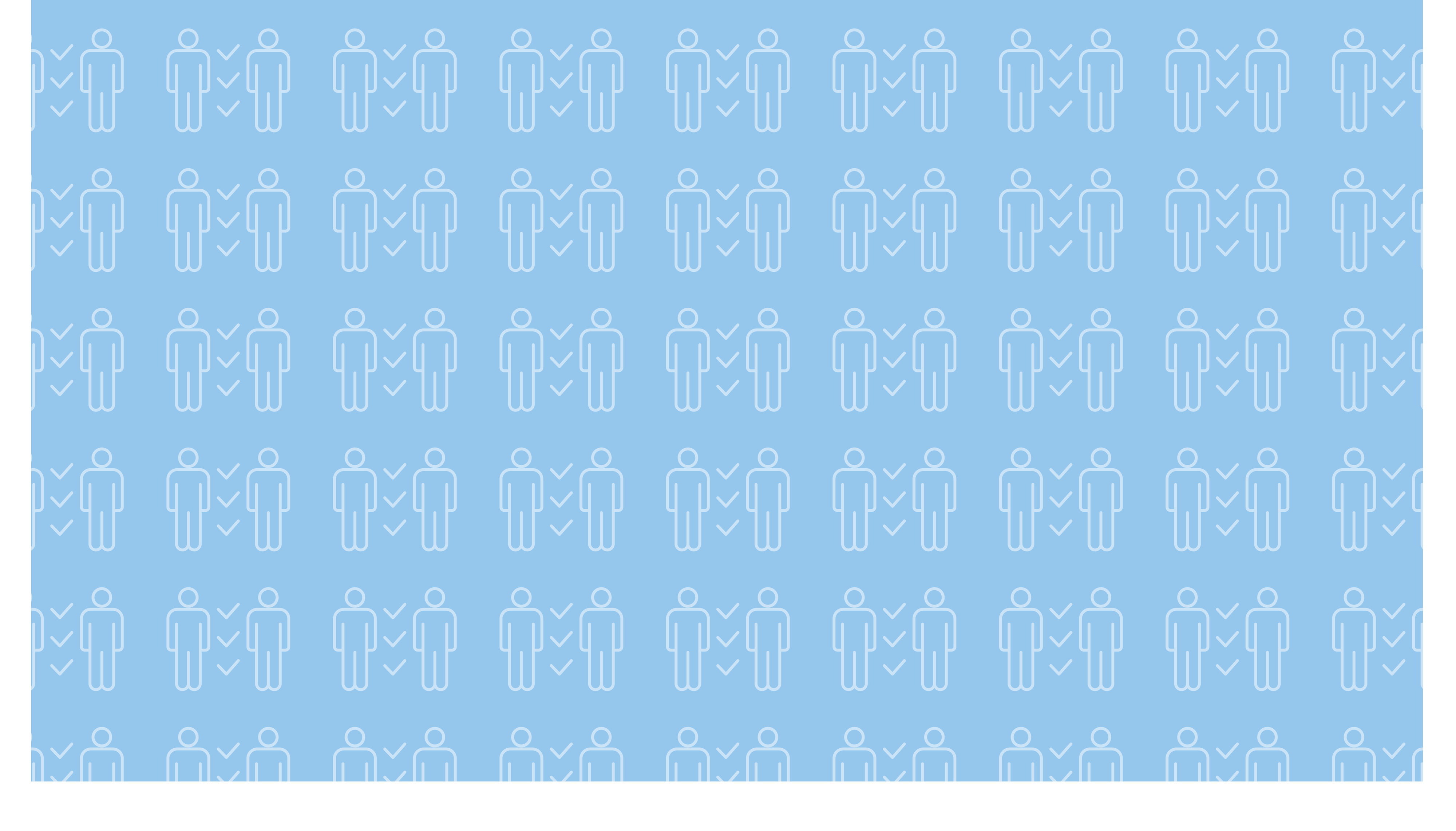 Illustration von zwei Personen, zwischen denen mittig drei Häckchen dargestellt sind